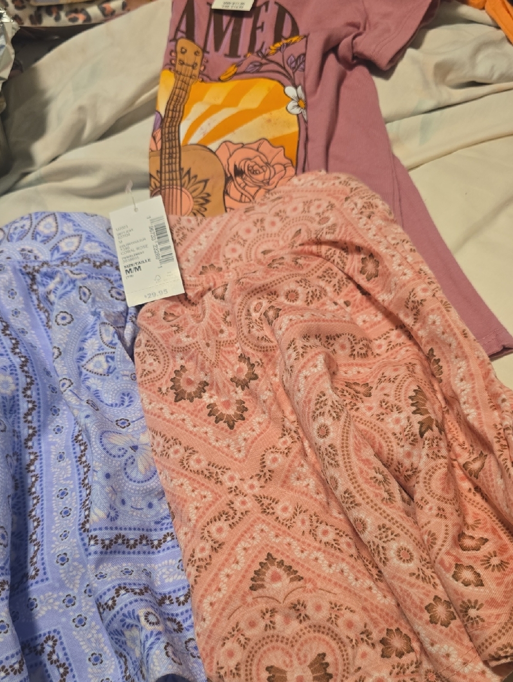 The Children's Place Pink Paisley & Blue Paisley Bottoms And Shirt